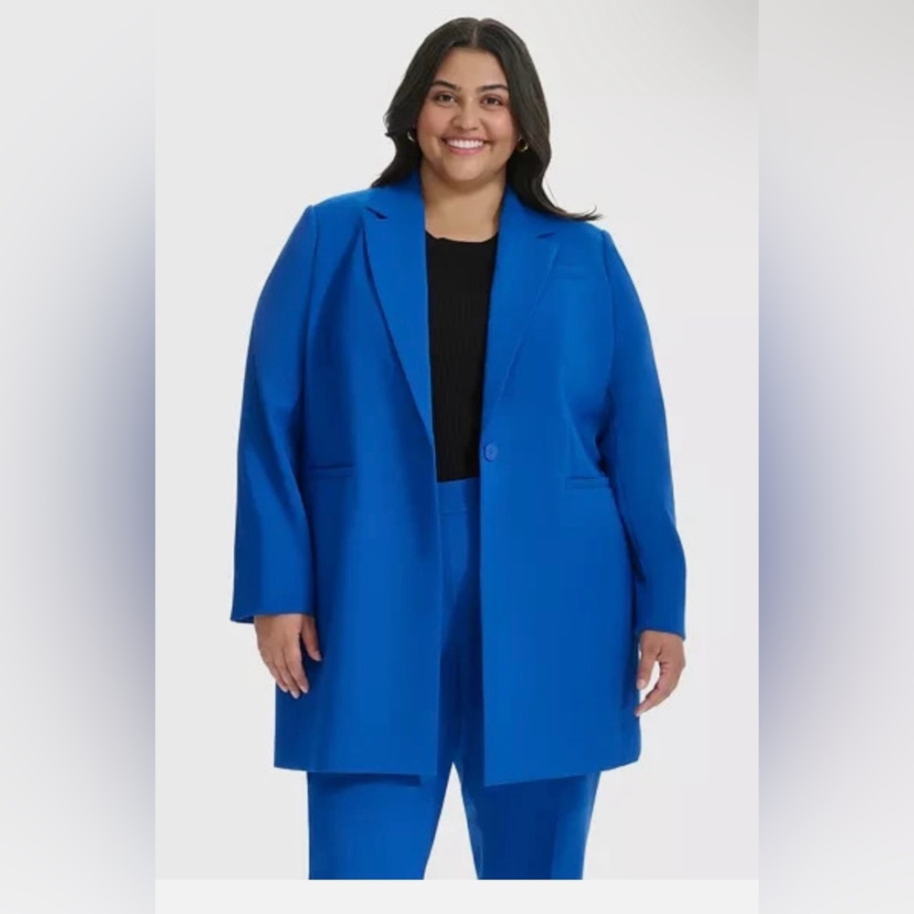DKNY Plus Size Women's Topper‎ Jacket Blue Blazer Size 18W